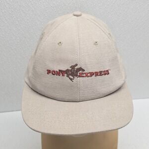 USPS Pony Express 80th‎ Anniversary Tan Snapback Hat Vintage 1998